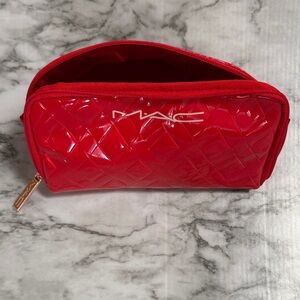 MAC Cosmetics Glossy Red Quilted Bag